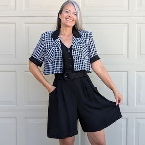 1980's DRESSY SHORTS ROMPER 80's M (O1)